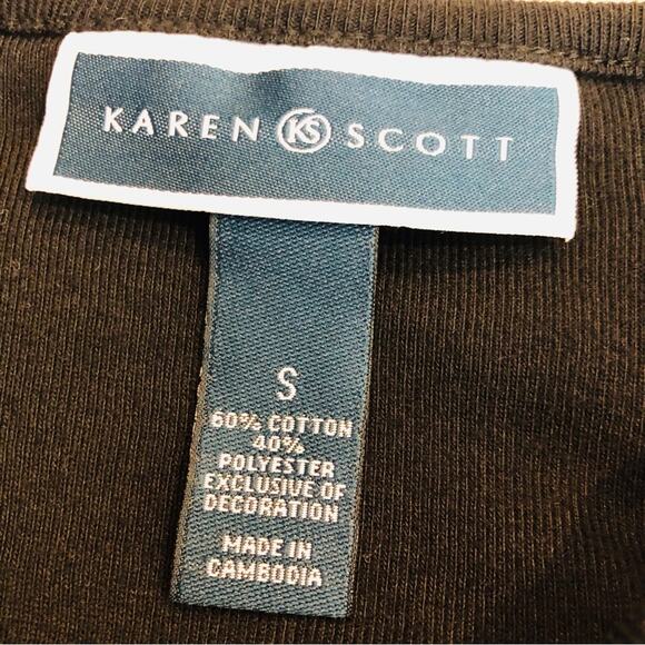 Karen Scott Black Christmas Lighthouse Top Long Sleeve Round Neck T Shirt Style - Picture 13 of 16